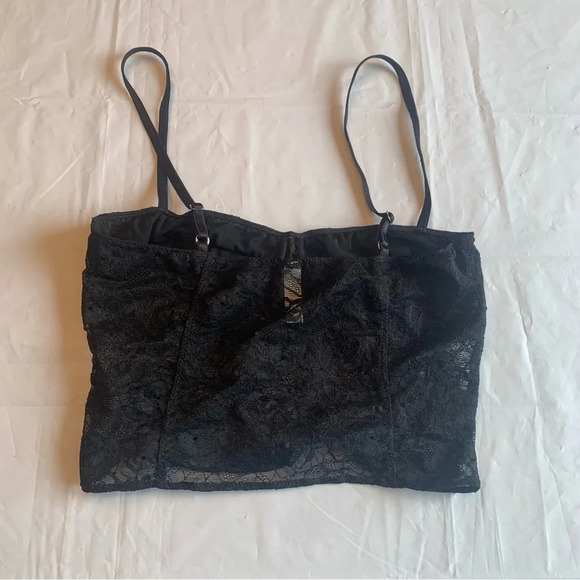 Little moon by Aritzia black lace crop top size XS with spaghetti straps - Picture 2 of 4
